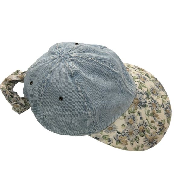 90s scrunchie hat! Floral denim hat scrunchie is attached - Picture 1 of 16